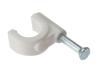White Round Cable Clips