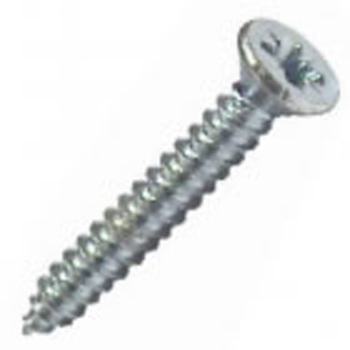 12 X 1Inch (5.5 X 25mm) Pozi Countersunk Self Tapping Screws - Zinc Plated