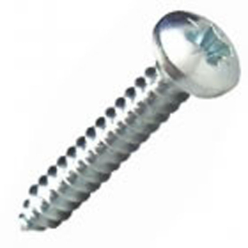 12 X 1.3/4Inch (5.5 X 45mm) Pozi Pan Self Tapping Screw - Zinc Plated