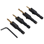 4 Piece Countersink HSS-G Titanium Drill Bit Set