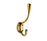 AA25 Victorian Hat & Coat Hook - Polished Brass