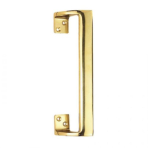 AA91 Cranked Pull Handle - Polished Bras
