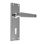 CBV30 Victorian Straight Lever On Backplate (Lock) 57mm C/C - Polished Chrome