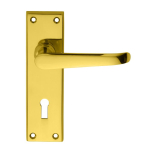 Carlisle Brass DL30 Victorian Ascot Lever On Backplate (Lock) - Polished Brass