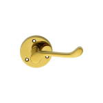 Victorian Scroll Lever On Round Rose - Polished Brass