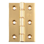 76 X 50 X 2.5mm Double Phosphor Bronze Washered Butt Hinge - Polished Laquered