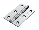 76 X 50 X 2.5mm Double Stainless Steel Washered Brass Butt Hinge - Polished Chrome