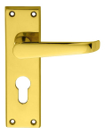 Carlisle Brass M30 Polished Brass Victorian Lever On Backplate - Euro Lock