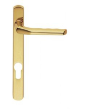 Narrow Plate Straight Lever Furniture, 70mm - Polished Brass