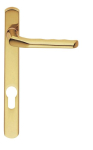 Narrow Plate Straight Lever Furniture - 92mm, Polished Brass