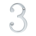 Satin Chrome Numeral Face Fix - Number 3
