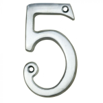 Satin Chrome Numeral Face Fix - Number 5