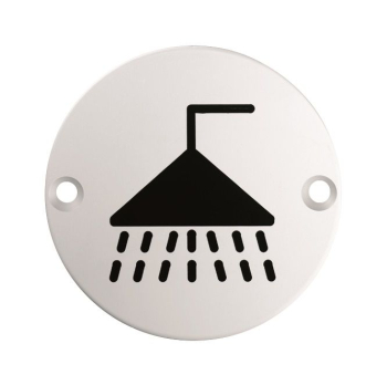 CBSEX1014 76mm Shower Symbol Sign - Satin Stainless Steel CBSEX1014 76mm Shower Symbol Sign - Satin Stainless Steel