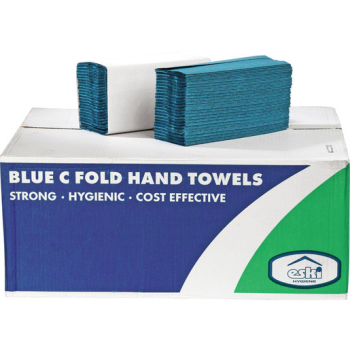 Blue C-Fold Paper Hand Towels (Box)