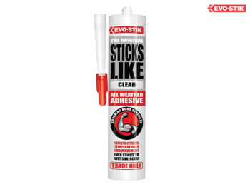 Clear Evo-Stik Sticks-Like All Weather Adhesive - 290ml Clear Evo-Stik Sticks-Like All Weather Adhesive - 290ml