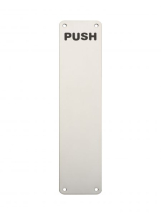 Bright Stainless Steel Finger Plate 'Push' - 350 X 75mm