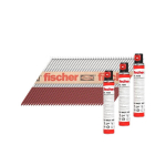 Fischer 63mm x 2.8mm Gun Nails 3300 + 3 Fuel Cells Ring Galvanised
