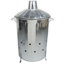 Galvanised Incinerator With Chimney Lid - 90L Galvanised Incinerator With Chimney Lid - 90L