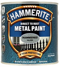 750ml Hammerite Direct to Rust Metal Paint Hammered Finish - Silver