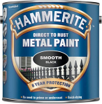2.5L Hammerite Direct to Rust Metal Paint Smooth Finish - Black