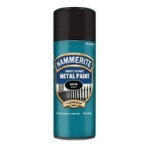 Hammerite Direct to Rust Metal Paint (400ml Aerosol) Satin Finish - Black