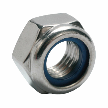 M10 Hexagon Nylon Insert Nut - Stainless Steel M10 Hexagon Nylon Insert Nut - Stainless Steel