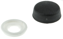 Black Plastic Dome Cover Caps Size 6-8