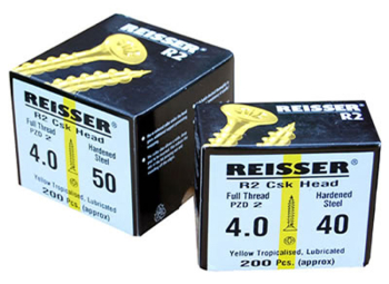 4 X 40mm Reisser R2 Countersunk Woodscrews - Full Thread