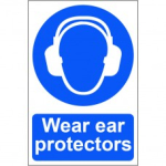 "Wear Ear Protectors" 200mm x 300mm Self Adhesive Sign
