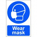 "Wear Mask" 200mm x 300mm Self Adhesive Sign