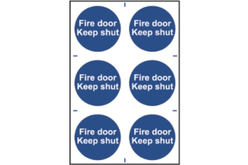 InchFire Door Keep ShutInch Symbols PVC - Pack of 6