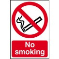 "No Smoking" 200mm x 300mm Self Adhesive Sign