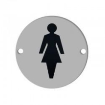 inchFemaleinch 75mm Round Sign - Satin Anodised Aluminium inchFemaleinch 75mm Round Sign - Satin Anodised Aluminium