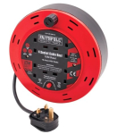 Faithfull 10M Cable Reel 10A, 4 Sockets XMS25CR10M